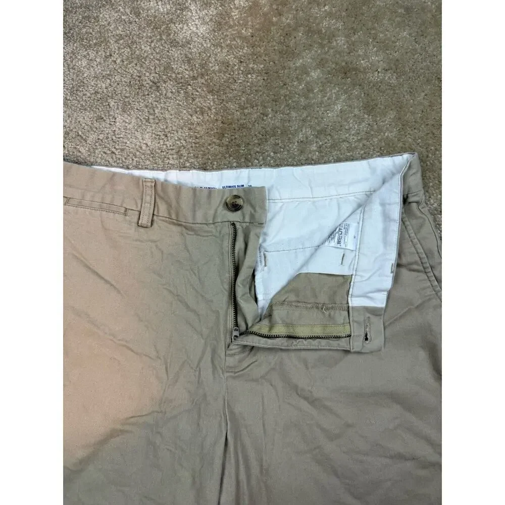 Old Navy Ultimate Slim Chino Shorts Men's 34 Beige Built-In Flex A203